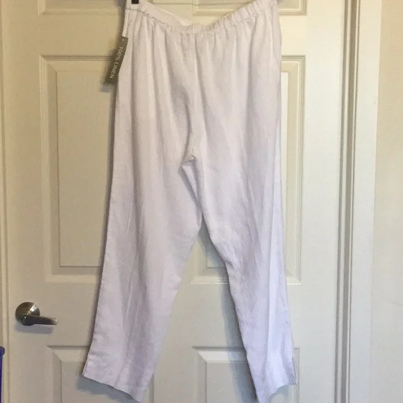 Peck & Peck White Linen Pants NWT - Picture 2 of 4
